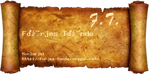 Fürjes Tünde névjegykártya