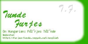 tunde furjes business card