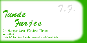 tunde furjes business card